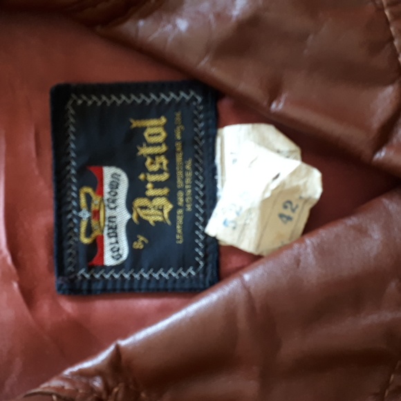 Vintage Golden Crown by Bristol brown men's jacket leather - Picture 2 of 6